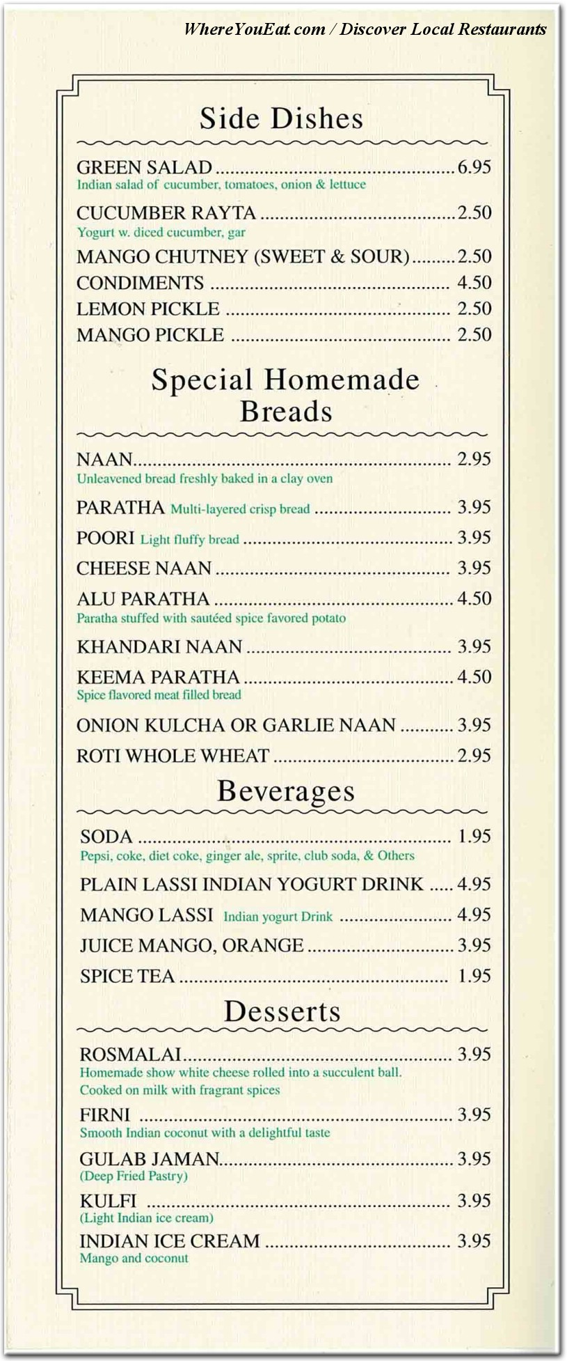 menu