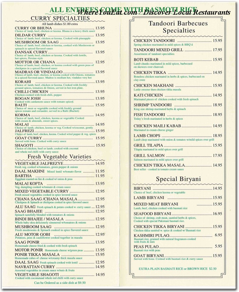 menu