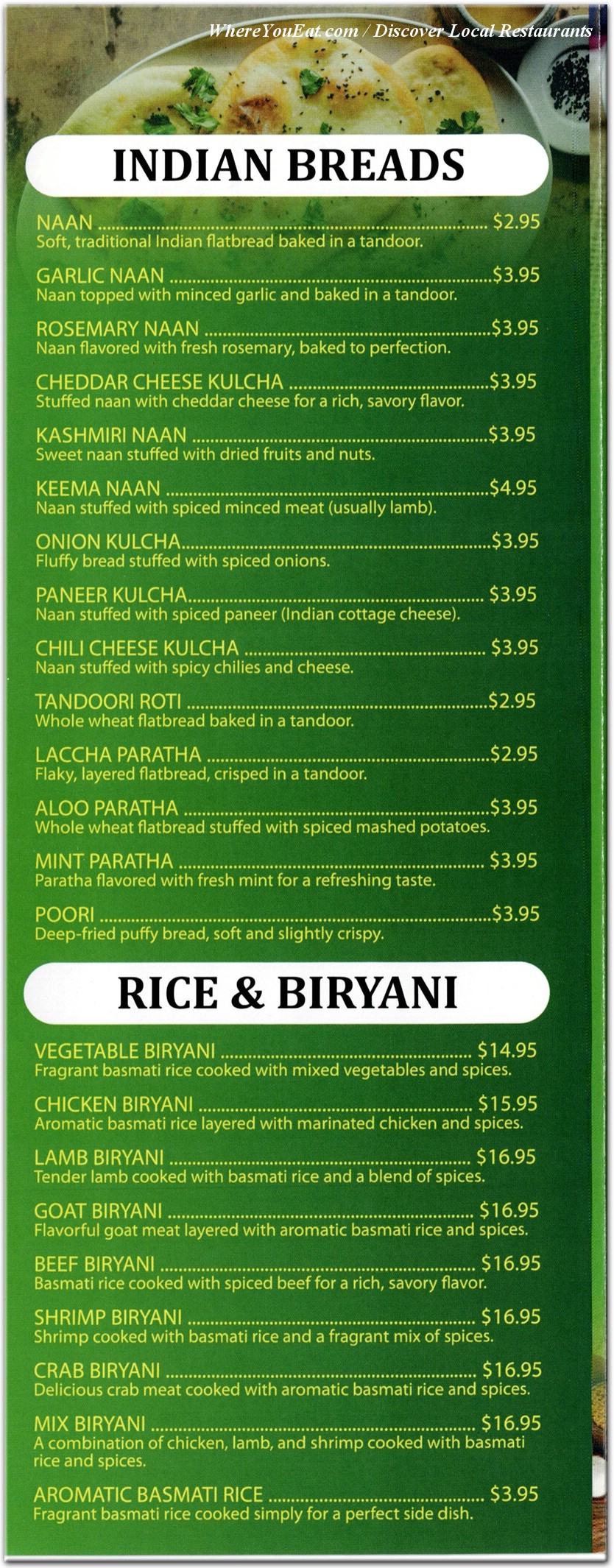 menu